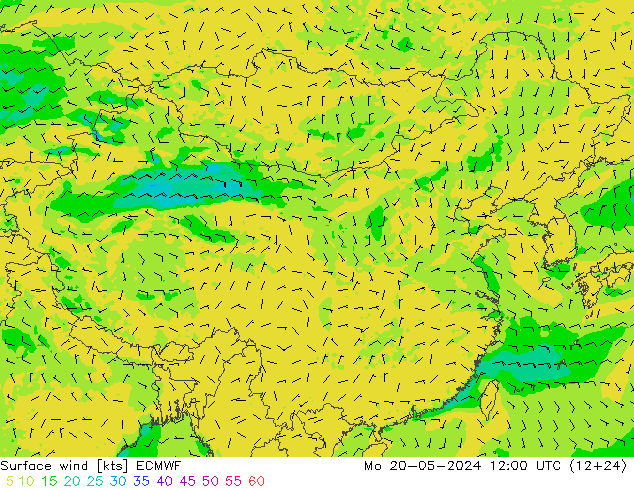 风 10 米 ECMWF 星期一 20.05.2024 12 UTC