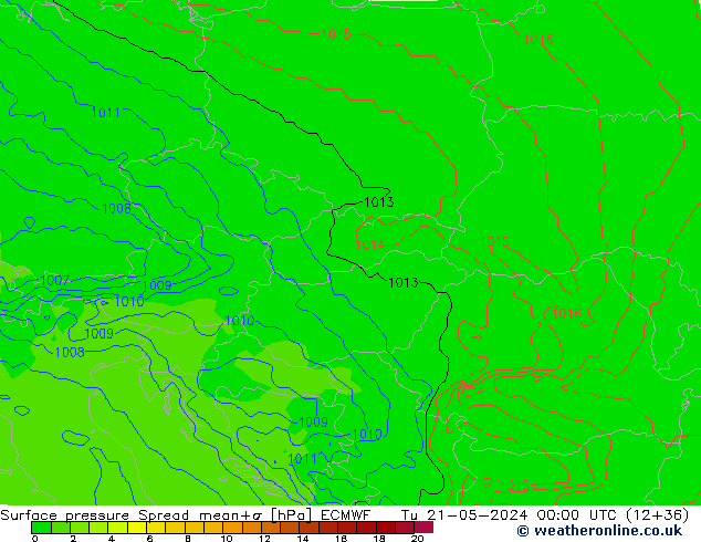 pression de l'air Spread ECMWF mar 21.05.2024 00 UTC