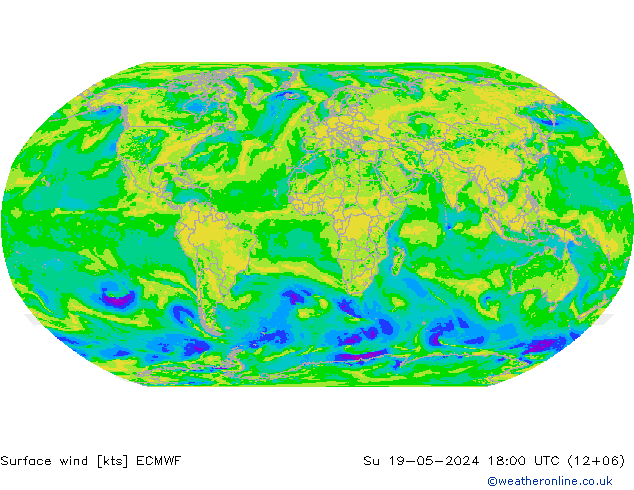 风 10 米 ECMWF 星期日 19.05.2024 18 UTC