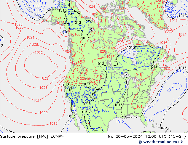 приземное давление ECMWF пн 20.05.2024 12 UTC