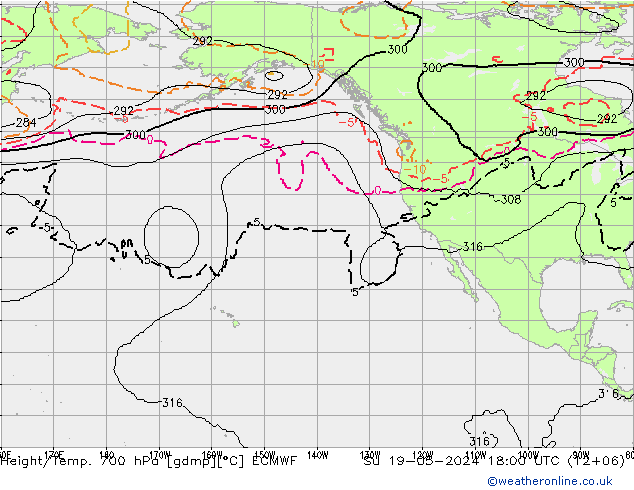 Yükseklik/Sıc. 700 hPa ECMWF Paz 19.05.2024 18 UTC