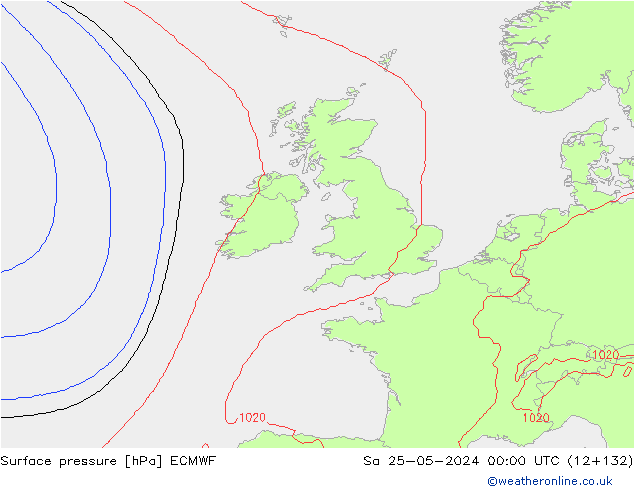 pressão do solo ECMWF Sáb 25.05.2024 00 UTC