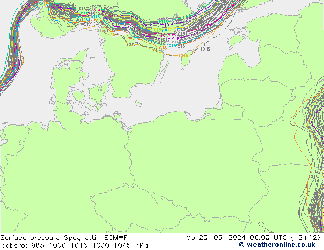 Yer basıncı Spaghetti ECMWF Pzt 20.05.2024 00 UTC