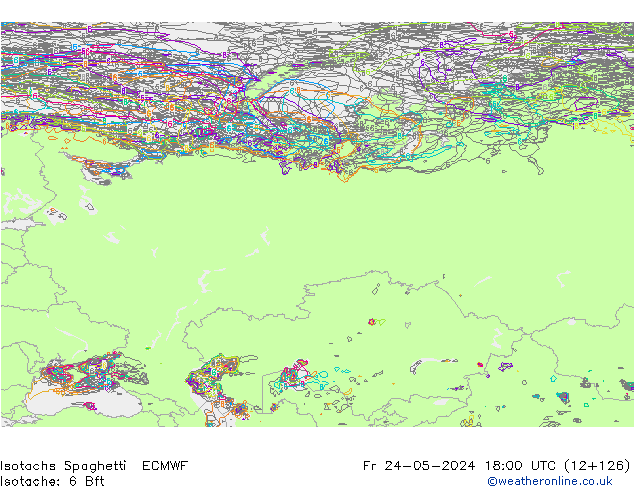 Isotachs Spaghetti ECMWF Sex 24.05.2024 18 UTC