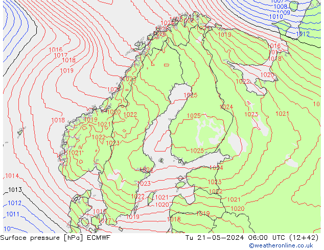 Luchtdruk (Grond) ECMWF di 21.05.2024 06 UTC