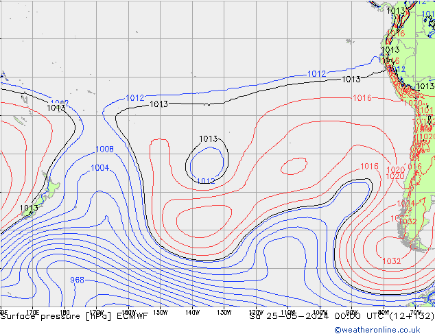 Surface pressure ECMWF Sa 25.05.2024 00 UTC