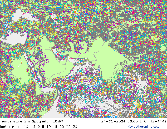 Sıcaklık Haritası 2m Spaghetti ECMWF Cu 24.05.2024 06 UTC