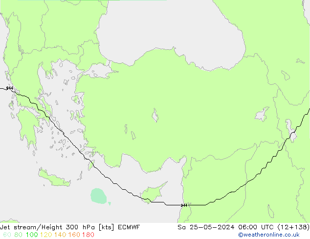 Corriente en chorro ECMWF sáb 25.05.2024 06 UTC