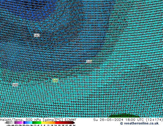 Height/Temp. 500 hPa ECMWF  26.05.2024 18 UTC