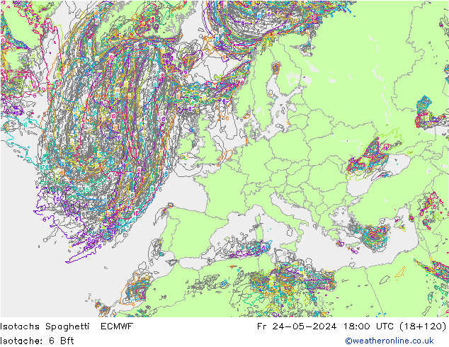 Isotachs Spaghetti ECMWF  24.05.2024 18 UTC