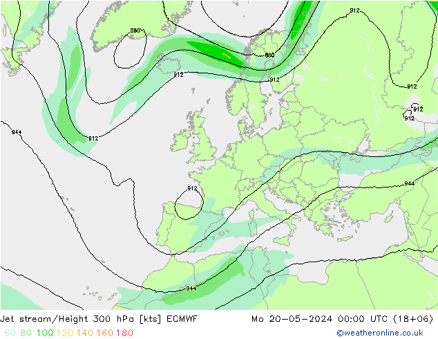 高速氣流 ECMWF 星期一 20.05.2024 00 UTC