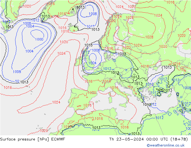 pression de l'air ECMWF jeu 23.05.2024 00 UTC