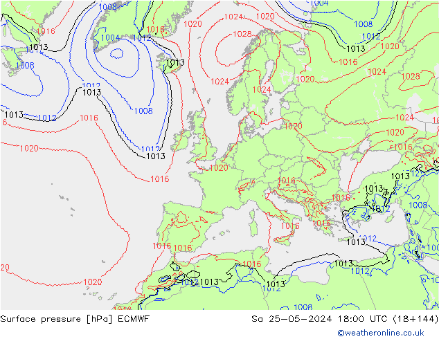 Yer basıncı ECMWF Cts 25.05.2024 18 UTC