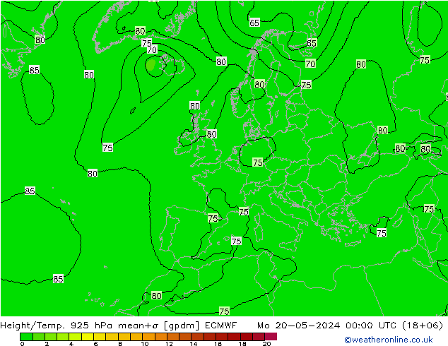 Hoogte/Temp. 925 hPa ECMWF ma 20.05.2024 00 UTC