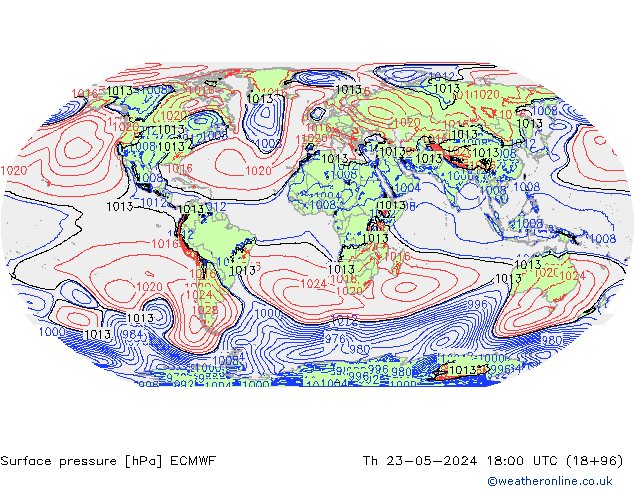 Bodendruck ECMWF Do 23.05.2024 18 UTC