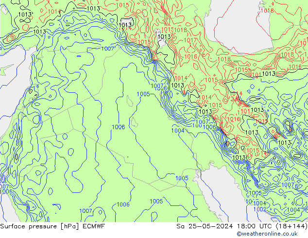 Luchtdruk (Grond) ECMWF za 25.05.2024 18 UTC