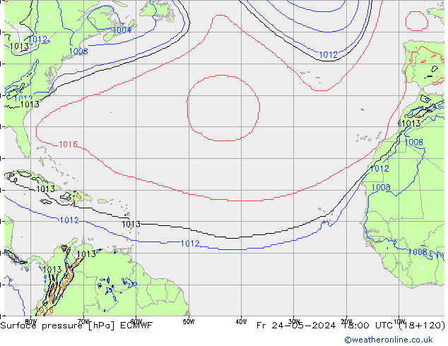 Luchtdruk (Grond) ECMWF vr 24.05.2024 18 UTC