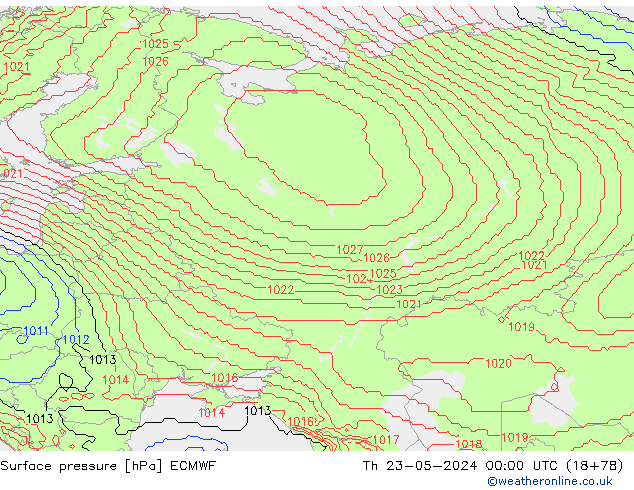 Yer basıncı ECMWF Per 23.05.2024 00 UTC