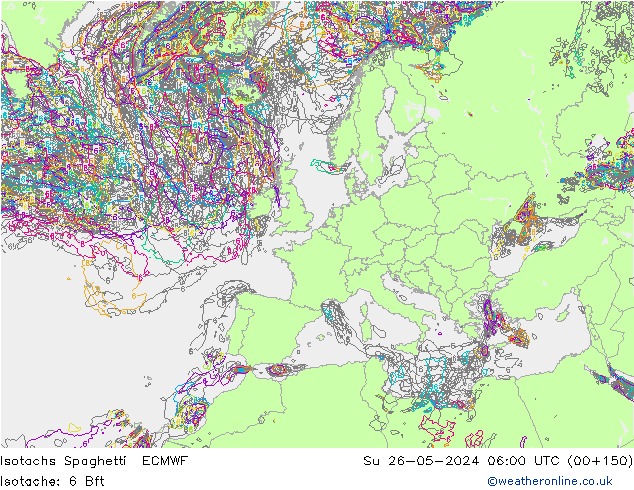 Isotachs Spaghetti ECMWF dim 26.05.2024 06 UTC
