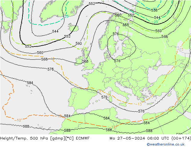 Height/Temp. 500 hPa ECMWF 星期一 27.05.2024 06 UTC