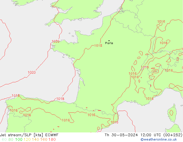 Jet Akımları/SLP ECMWF Per 30.05.2024 12 UTC