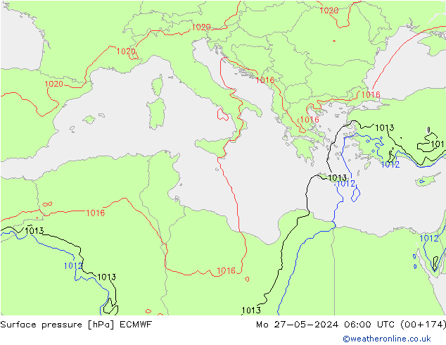 Luchtdruk (Grond) ECMWF ma 27.05.2024 06 UTC