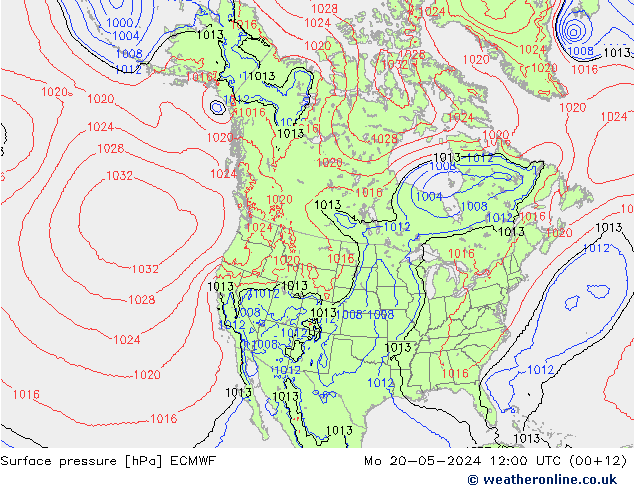 Bodendruck ECMWF Mo 20.05.2024 12 UTC