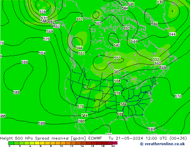 Geop. 500 hPa Spread ECMWF mar 21.05.2024 12 UTC