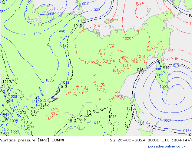 Surface pressure ECMWF Su 26.05.2024 00 UTC