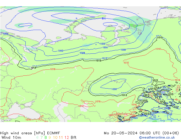 High wind areas ECMWF Seg 20.05.2024 06 UTC