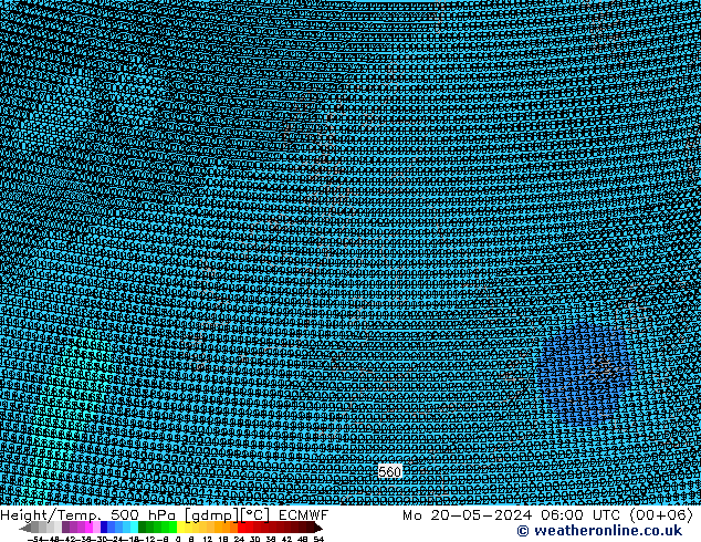 Height/Temp. 500 hPa ECMWF Mo 20.05.2024 06 UTC