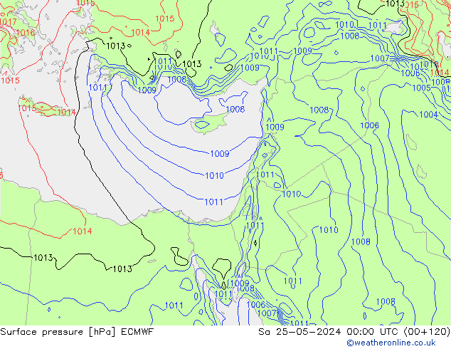pression de l'air ECMWF sam 25.05.2024 00 UTC
