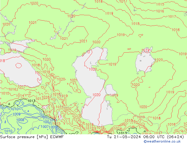 Luchtdruk (Grond) ECMWF di 21.05.2024 06 UTC