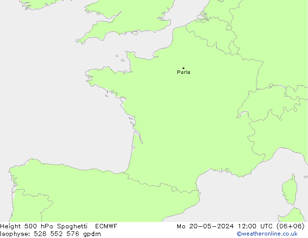 Height 500 hPa Spaghetti ECMWF  20.05.2024 12 UTC