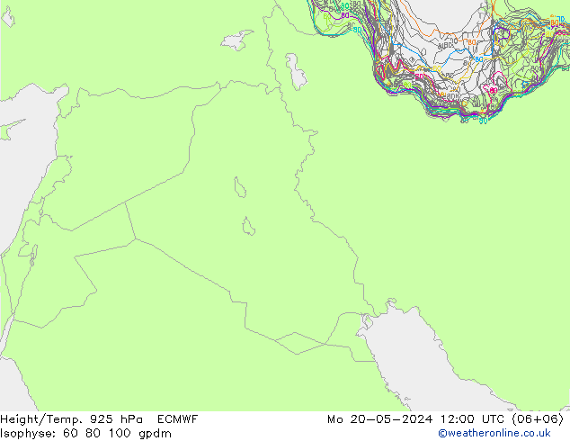 Height/Temp. 925 hPa ECMWF Mo 20.05.2024 12 UTC