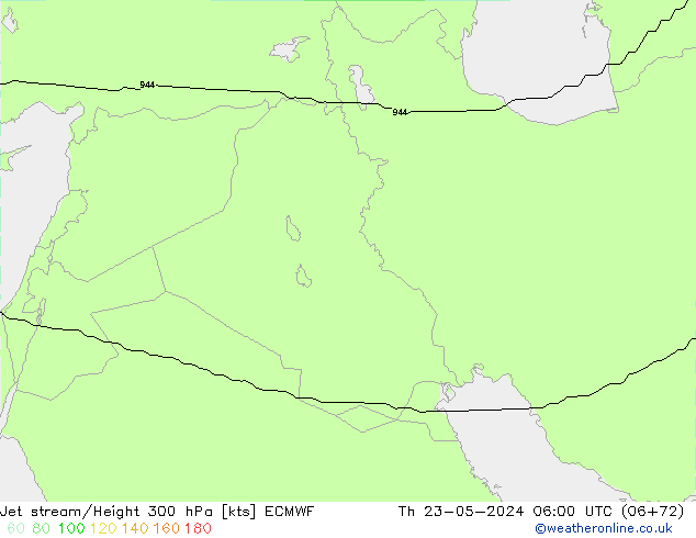 Corriente en chorro ECMWF jue 23.05.2024 06 UTC