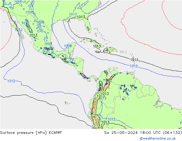 ciśnienie ECMWF so. 25.05.2024 18 UTC