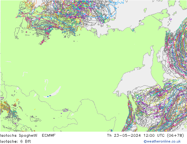 Isotachs Spaghetti ECMWF Th 23.05.2024 12 UTC
