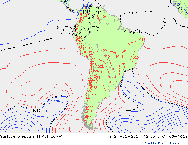 pression de l'air ECMWF ven 24.05.2024 12 UTC