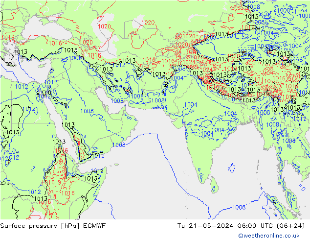 Yer basıncı ECMWF Sa 21.05.2024 06 UTC