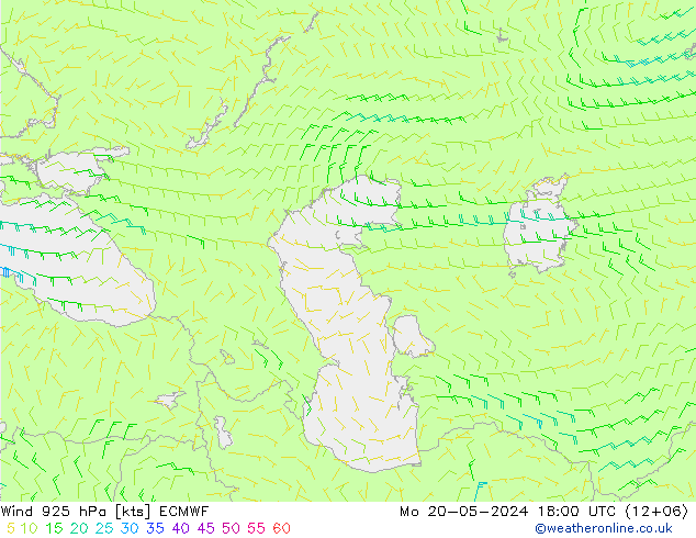 Wind 925 hPa ECMWF ma 20.05.2024 18 UTC