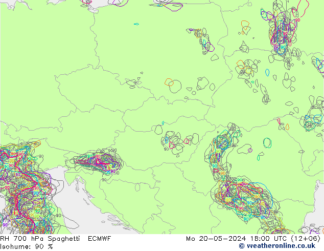 700 hPa Nispi Nem Spaghetti ECMWF Pzt 20.05.2024 18 UTC