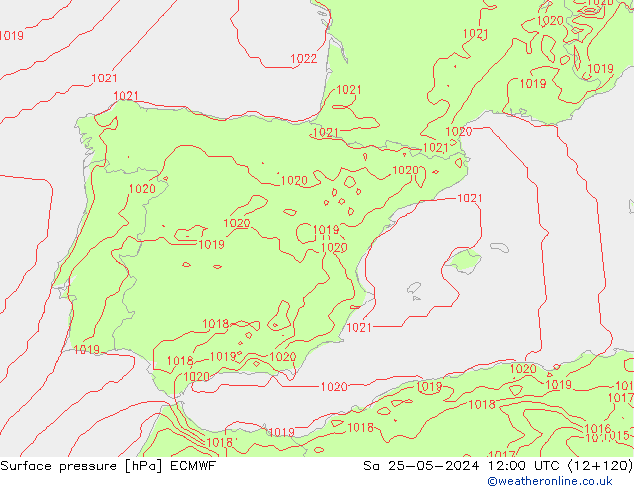 Luchtdruk (Grond) ECMWF za 25.05.2024 12 UTC