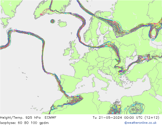 Géop./Temp. 925 hPa ECMWF mar 21.05.2024 00 UTC