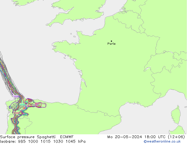 Bodendruck Spaghetti ECMWF Mo 20.05.2024 18 UTC