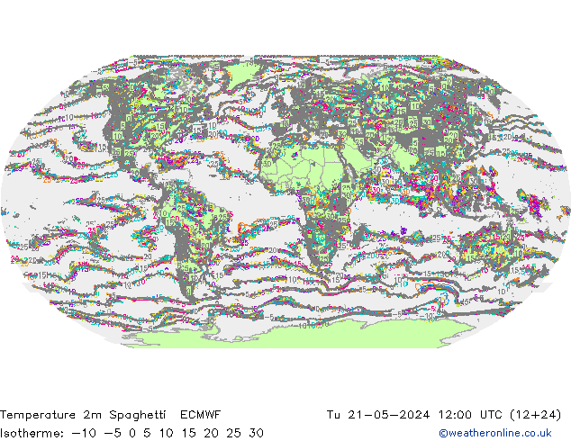 Temperaturkarte Spaghetti ECMWF Di 21.05.2024 12 UTC