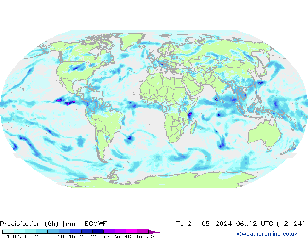Nied. akkumuliert (6Std) ECMWF Di 21.05.2024 12 UTC