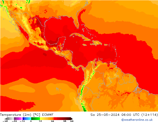 Temperatura (2m) ECMWF sáb 25.05.2024 06 UTC