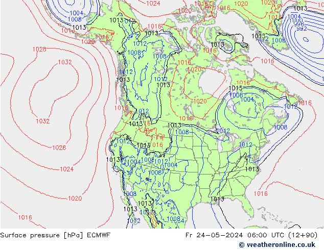 Surface pressure ECMWF Fr 24.05.2024 06 UTC