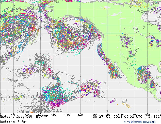 Isotachen Spaghetti ECMWF Mo 27.05.2024 06 UTC